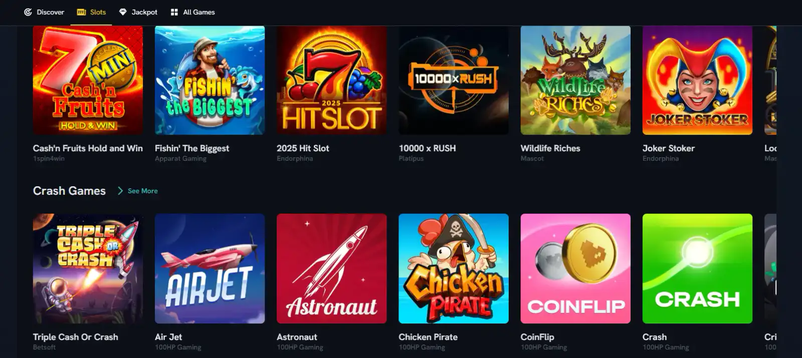 spinshark casino games